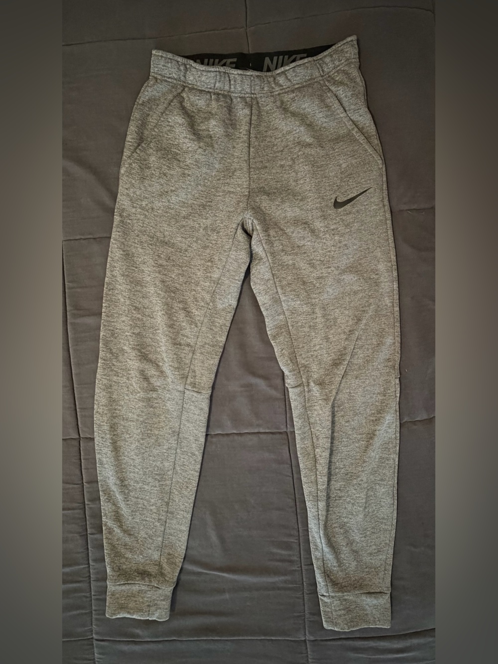 Men’s Small Nike Gray Heather Track Joggers with Swoosh